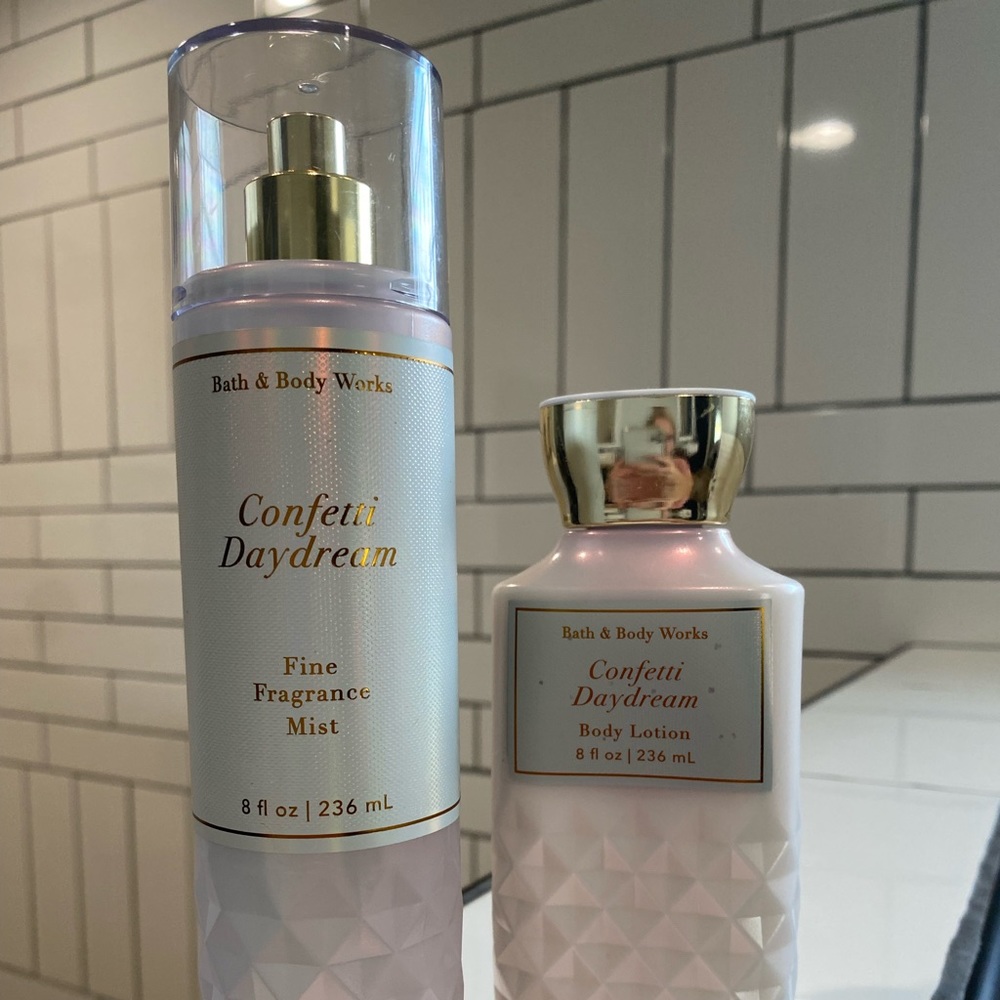 Bath and Body Works Confetti Daydream fragrance and lotion